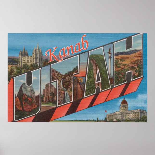 Póster Kanab, UtahEscenas de letras grandesKanab, UT (Frente)