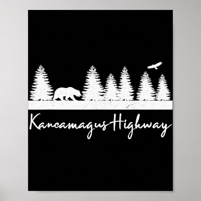 Póster Kancamagus Highway New Hampshire Rustic Bear Wildl (Frente)