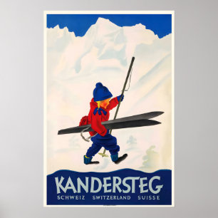 Póster Kandersteg Alpes suizos Suisse montañas Suiza