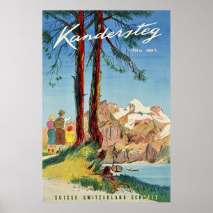Póster Kandersteg, Suiza, afiche de viajes