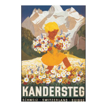 Kandersteg Suiza Vintage Travel Poster