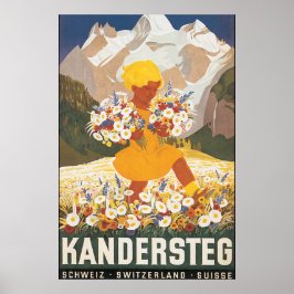 Póster Kandersteg Suiza Vintage Travel Poster