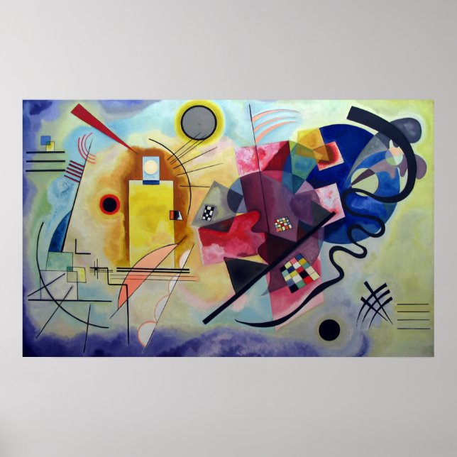 Póster Kandinsky 1925/amarillo/rojo/azul/pixdezines (Frente)