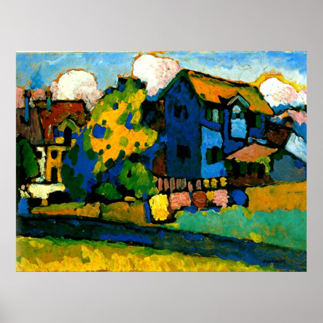 Póster Kandinsky - Blaues Haus Klein (Frente)