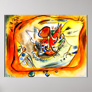 Póster Kandinsky - Boceto para una pintura, borde naranja