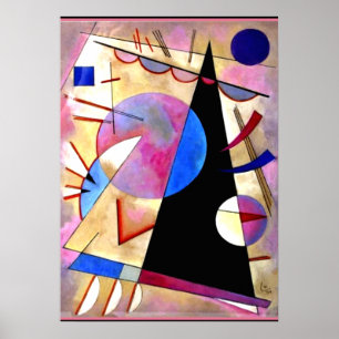 Póster Kandinsky - Cubismo abstracto con rosas y azules