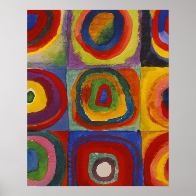 Póster Kandinsky Farbstudie Quadrate Colourful Squares (Frente)