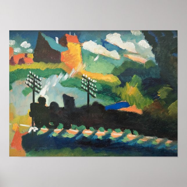 Póster Kandinsky - Ferrocarril en Murnau (Frente)