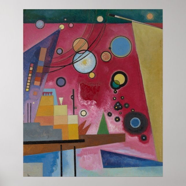 Póster Kandinsky - Heavy Red, famoso cuadro, (Frente)
