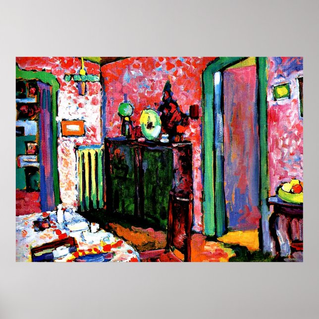 Póster Kandinsky: Interior, Mi Comedor, 1909 (Frente)