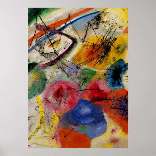 Póster Kandinsky - Líneas negras (Frente)