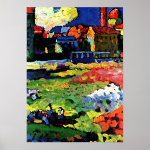 Póster Kandinsky - Munich-Schwabing con la Iglesia