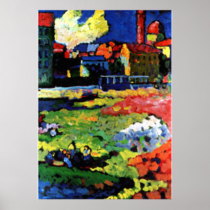 Póster Kandinsky - Múnich-Schwabing con la Iglesia de St