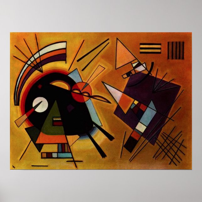 Póster Kandinsky negro y violeta Poster (Frente)