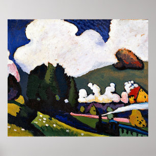 Póster Kandinsky - Paisaje cerca de Murnau con locomotora