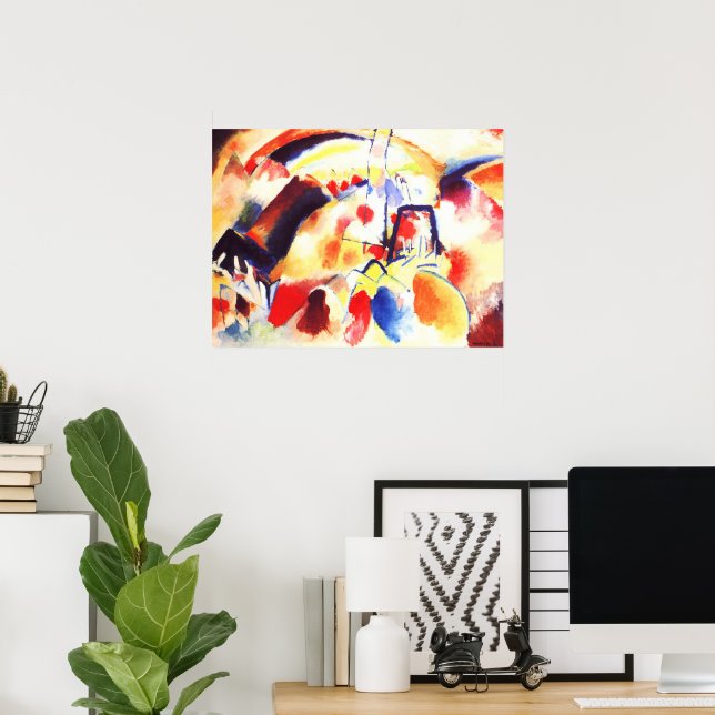 Póster Kandinsky - Paisaje con manchas rojas (Oficina en casa)