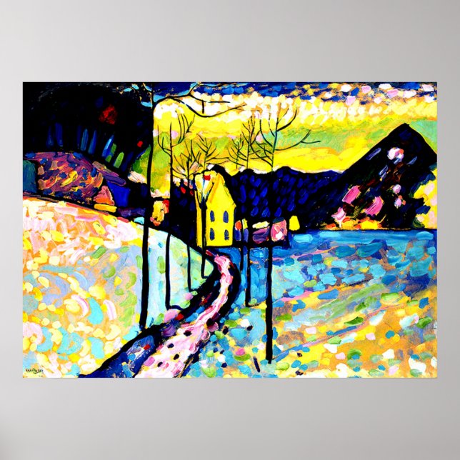 Póster Kandinsky - Paisaje invernal (Frente)