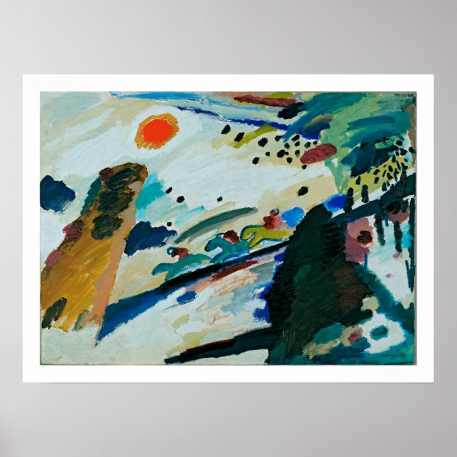 Póster Kandinsky - Paisaje romántico (Frente)