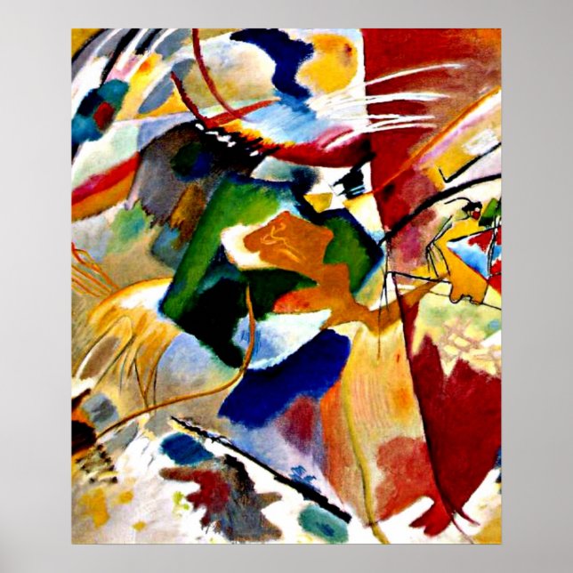 Póster Kandinsky - Pintura con Green Center (Frente)