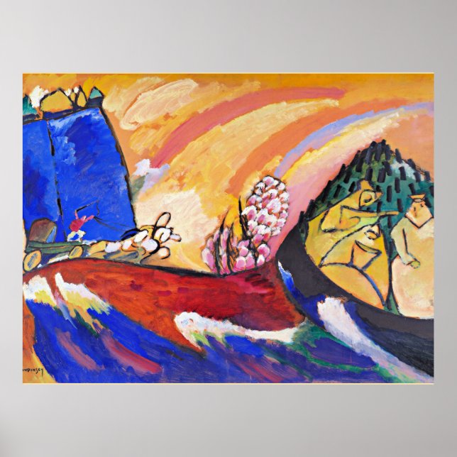 Póster Kandinsky - Pintura con la Troika (Frente)