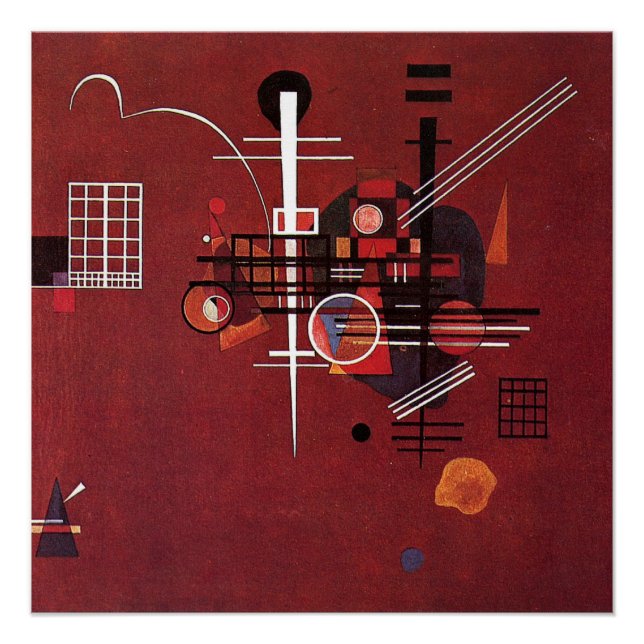Póster Kandinsky - Rojo aburrido (Anverso)
