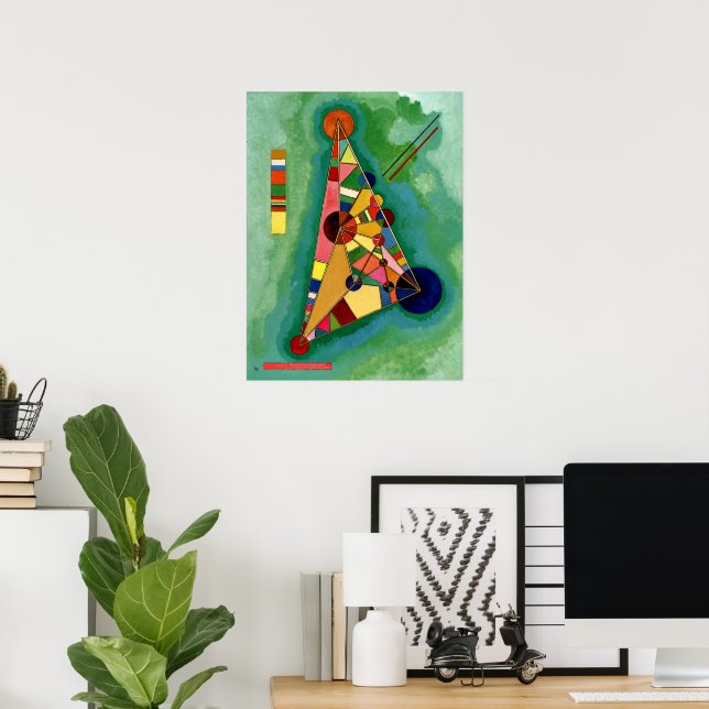 Póster Kandinsky - Triángulo multicolor (Oficina en casa)