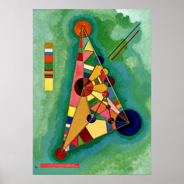 Póster Kandinsky - Triángulo multicolor (Frente)