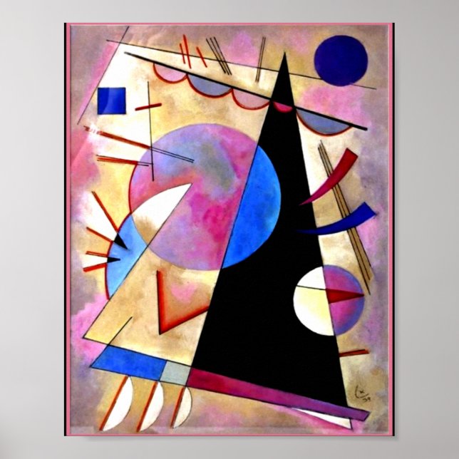 Póster Kandisnky - Abstarct Cubism with Pinks and Blues (Frente)