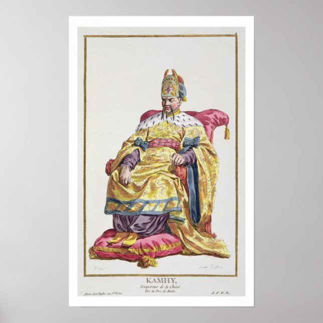 Póster Kang Tsi (1662-1722) Emperador manchú de China de (Frente)