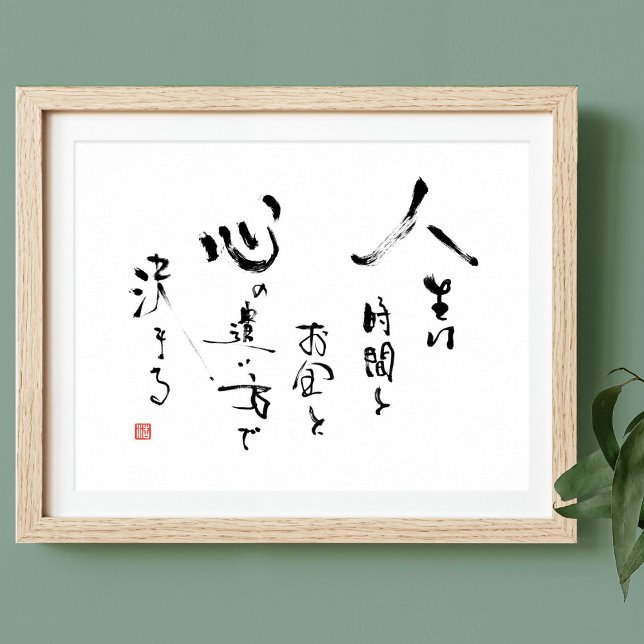 Póster Kanji '¿Qué es la vida?' Cita Inspiradora japonesa (Subido por el creador)