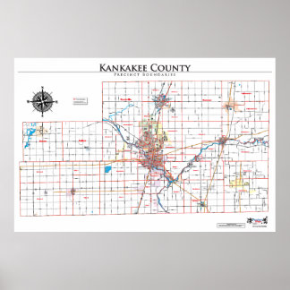 Póster Kankakee County Precinct Map