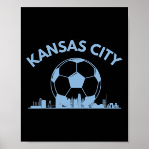 Póster Kansas City Fútbol y Skyline 