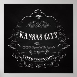 Póster Kansas City Missouri - Capital mundial de la barba