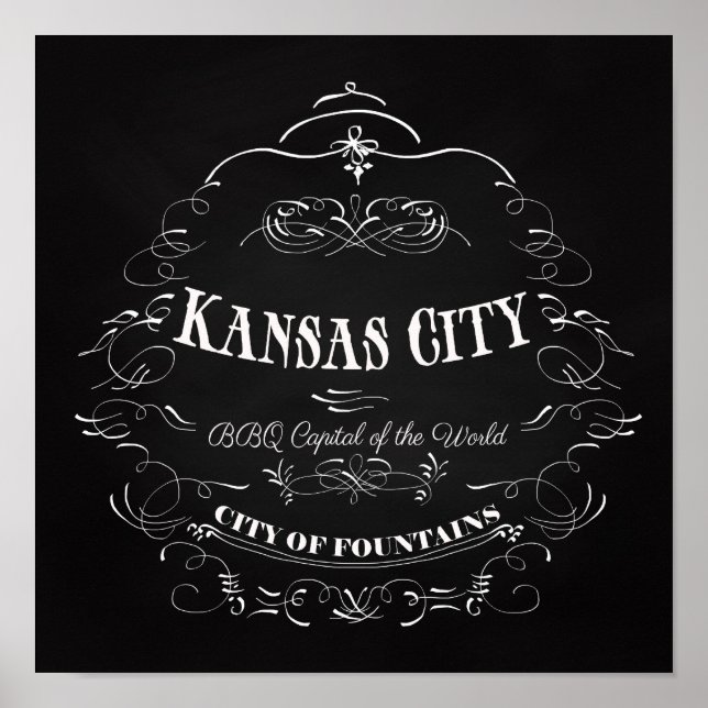 Póster Kansas City Missouri - Capital mundial de la barba (Frente)