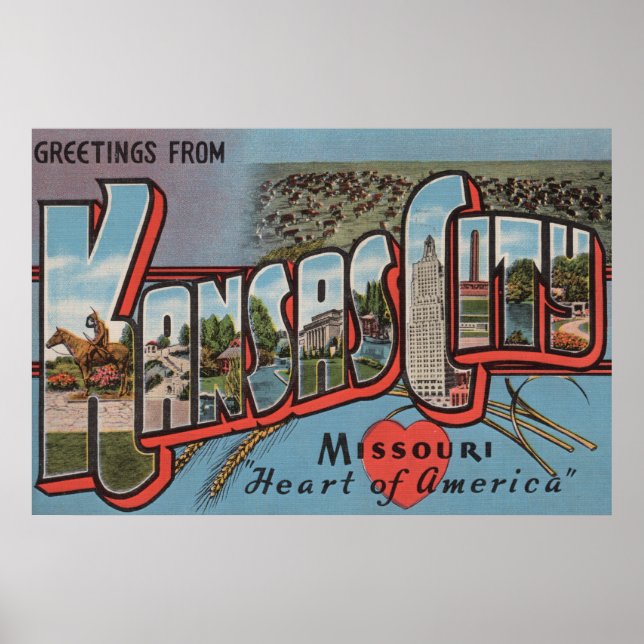 Póster Kansas City, Missouri (Corazón) (Frente)
