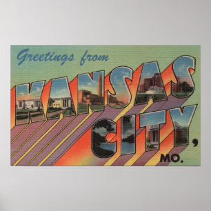 Póster Kansas City, Missouri - escenas grandes de la
