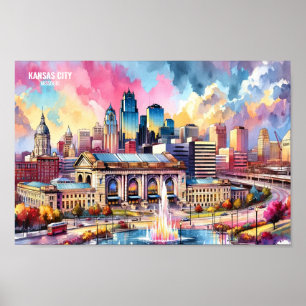 Póster Kansas City Missouri Estados Unidos de América Col