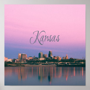 Póster Kansas City Sky Line Sunset