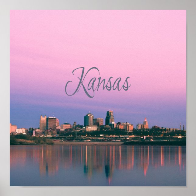 Póster Kansas City Sky Line Sunset (Frente)