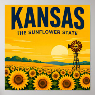 Póster Kansas Grandes Llanuras Colinas de Pedernal Viajes