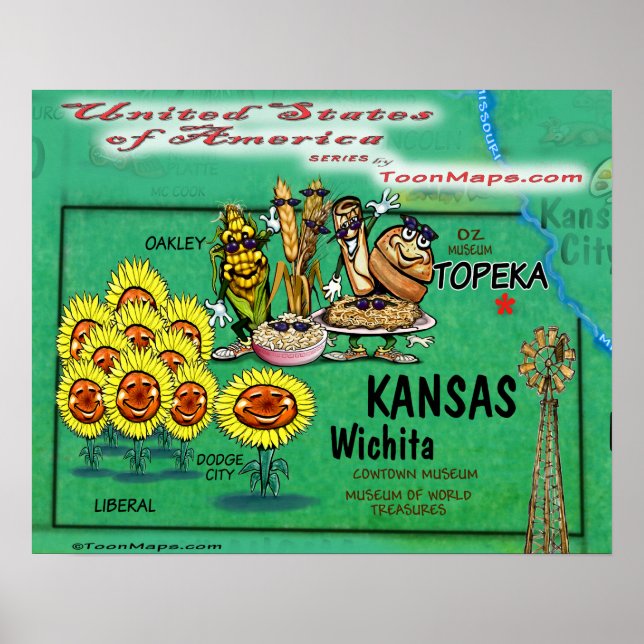 Póster Kansas USA (Frente)