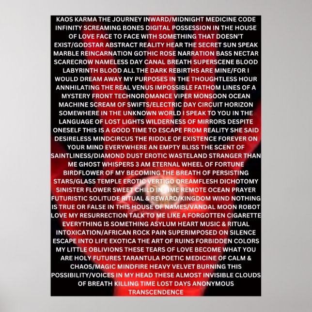 Póster KAOS KARMA original poem poster (Frente)