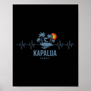 Póster Kapalua Y Hawái Vintage Años 80 Atardecer Latido 