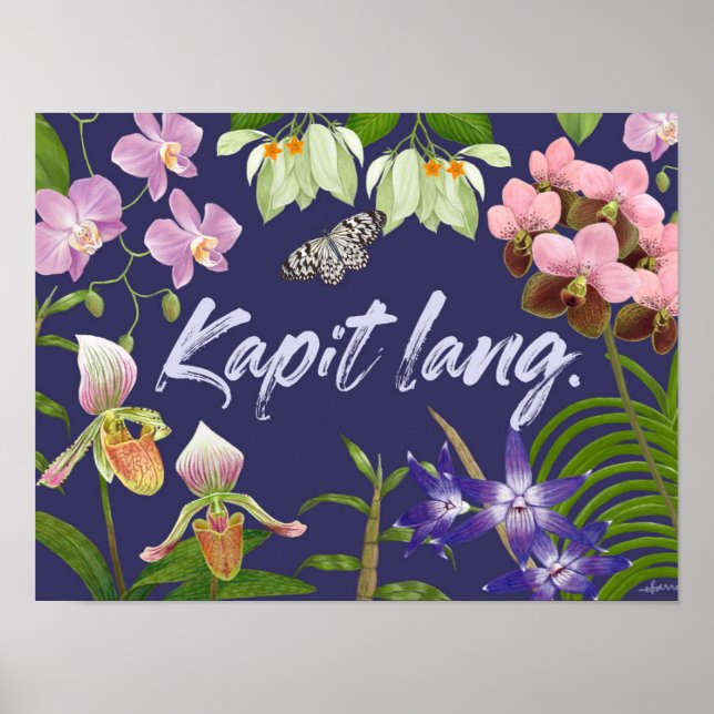 Póster "Kapit lang" (Colgar ahí) Motivación filipina (Frente)