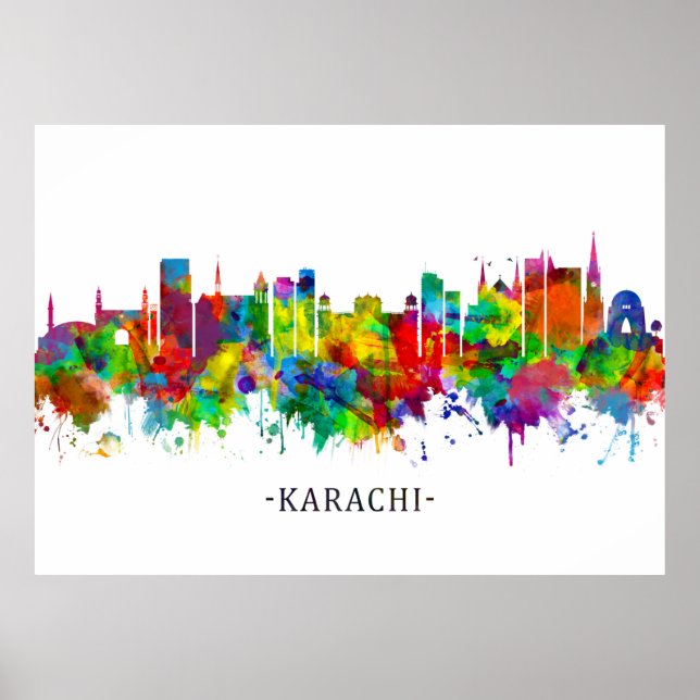 Póster Karachi Skyline Pakistan (Frente)