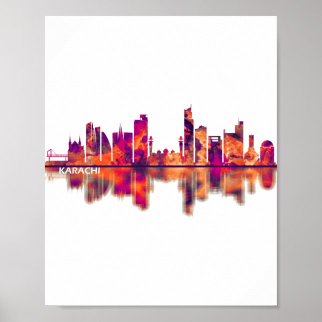 Póster Karachi Skyline Pakistan (Frente)