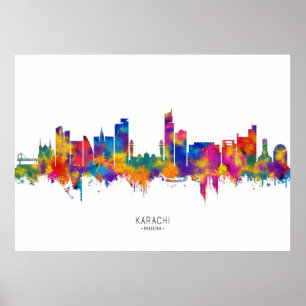 Póster Karachi Skyline Pakistan