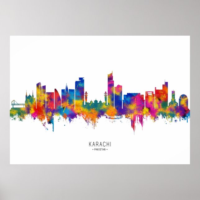 Póster Karachi Skyline Pakistan (Frente)