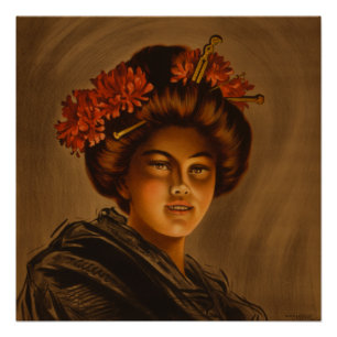 Póster Karama: Geisha Actriz de Romance Japonés