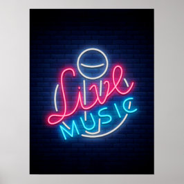 Póster Karaoke Neon Lighting Cured Word Art Word Textos